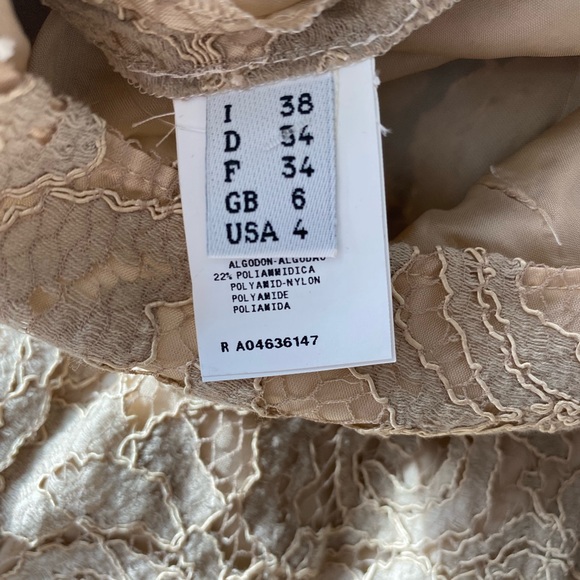 Moschino Cheap and Chic Lace Taupe Empire Waist with Bow Knee Length Dress SM - Picture 9 of 9